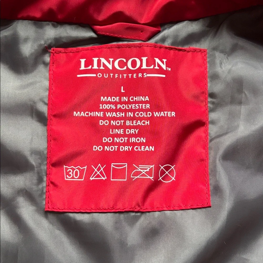Lincoln Outfitters Red and Gray Quilted Lightweight Zip Up Puffer Vest New